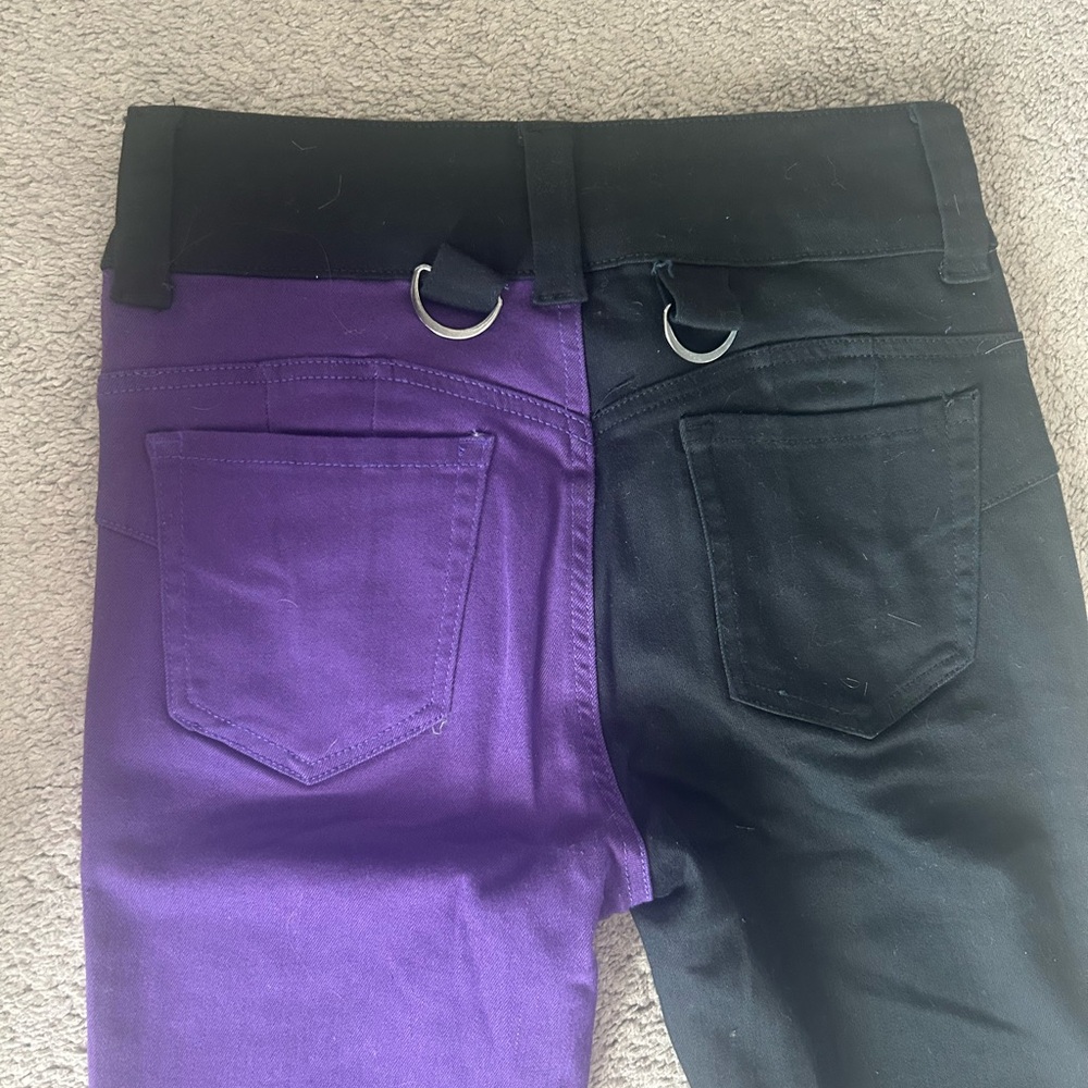 Hot Topic Black and Purple Skinny Jeans - Picture 4 of 5